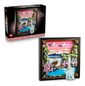 Les Art Cerisiers en Fleurs Maquette Miniature Fait maison destine a Adulte Decoration Murale 3D Cadre Vitrine du Mont Fuji Fleurs du Cerisiers Cascade en Relief Idee Cadeau 31218