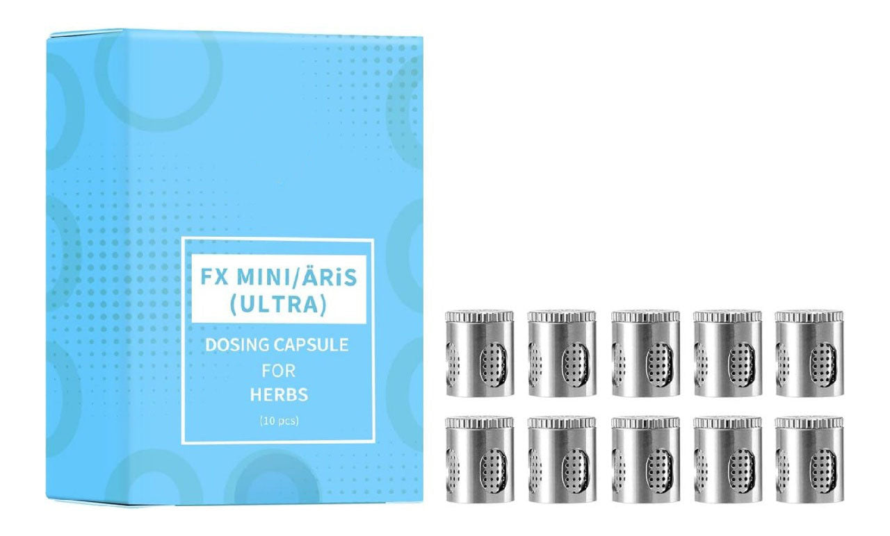 Miniature ARiS 10 Capsules doseuses pour herbes Lot de 10 en acier inoxydable Accessoires d'origine pour vaporisateur Miniature et ARiS