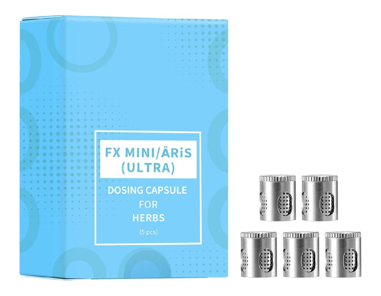 Miniature ARiS 5 x Capsules doseuses herbes Lot du 5 dans acier inoxydable Accessoires d'origine destine a vaporisateur Miniature ainsi que ARiS