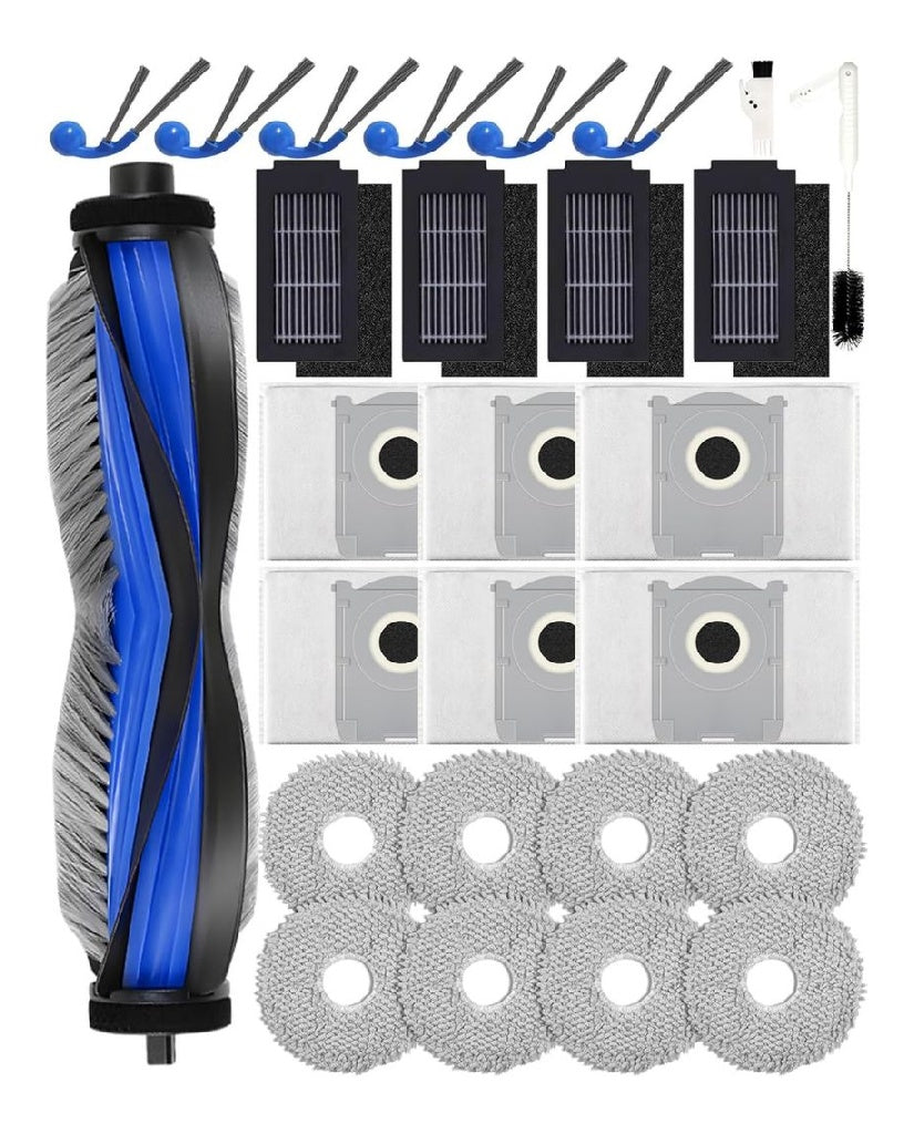 T50 OMNI Gen3 Accessoires destine a Ecovacs Deebot T50 OMNI Gen3/T30C Omni/T30C Omni Gen227 Pieces1 Brosse Principale6 Brosses Laterales6 Sacs a Poussiere4 Filtres HEPA8 Lingettes de Nettoyage
