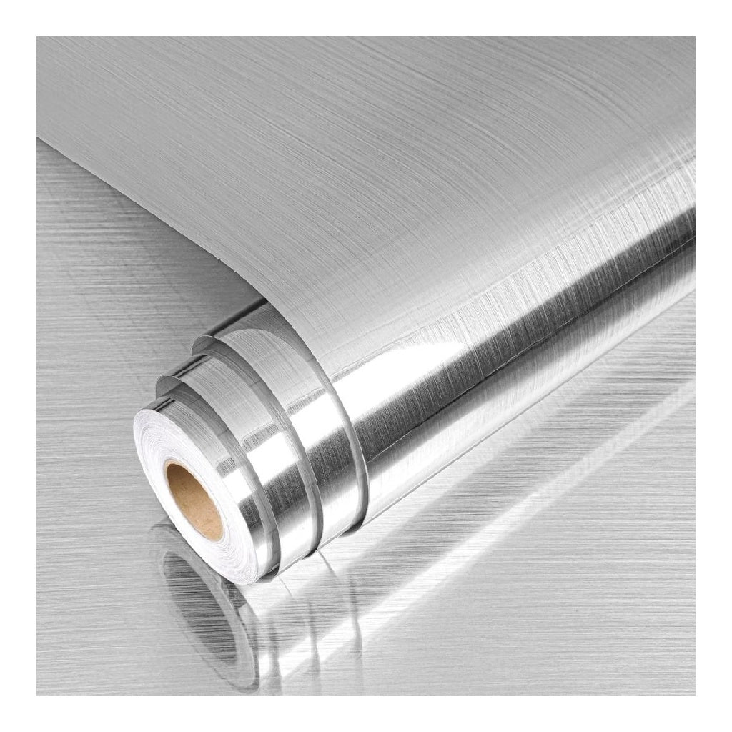 Adhesif Papier pour Meuble Cuisine Agente Epaissir 60x500cm Film Autocollant pour Meuble Agente Aspect Metal Revetement Plan de Travail Adhesif Frigo Credence Impermeable Resistant a l'Huile