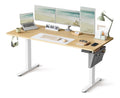 SONGMICS Bureau Electrique Reglable dans Hauteur 160 x 70 cm Table AssisDebout Fonction Memoire 4 Hauteurs pour Bureau Teletravail Dore Chene LSD136Y01